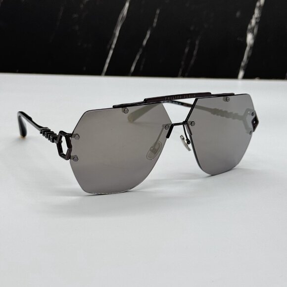 NEW SPP111 672X PHILIPP PLEIN SLEEK GREY UNISEX SUNGLASSES - Picture 4 of 12